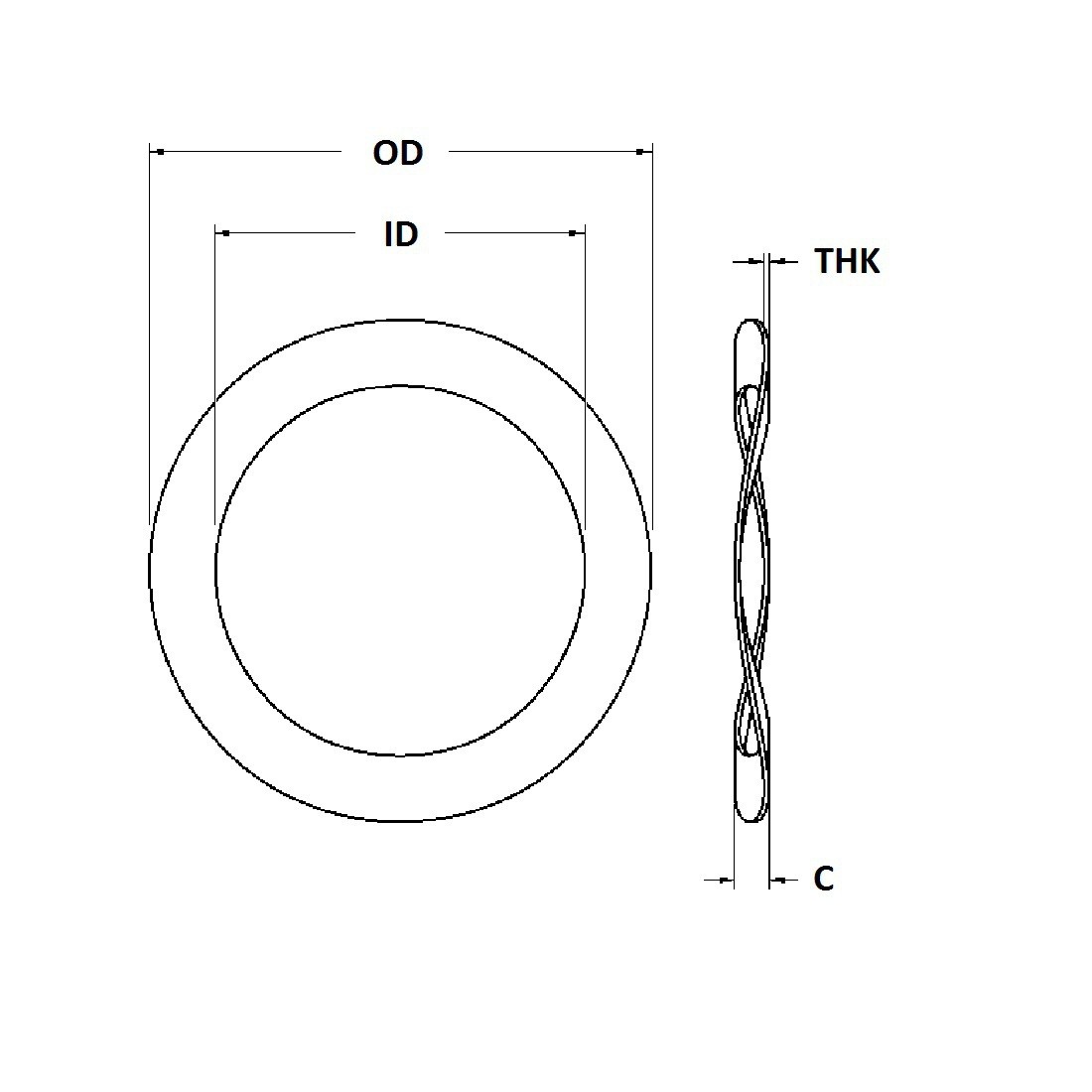 Wave Washer - 0.521 ID, 0.771 OD, 0.008 Thick, Spring Steel - Hard, Phosphate & Oil