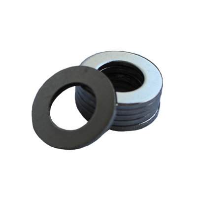 D-Shaped ID Washer - 0.252 ID, 0.875 OD, 0.032 Thick, Low Carbon Steel - Soft, Black Oxide