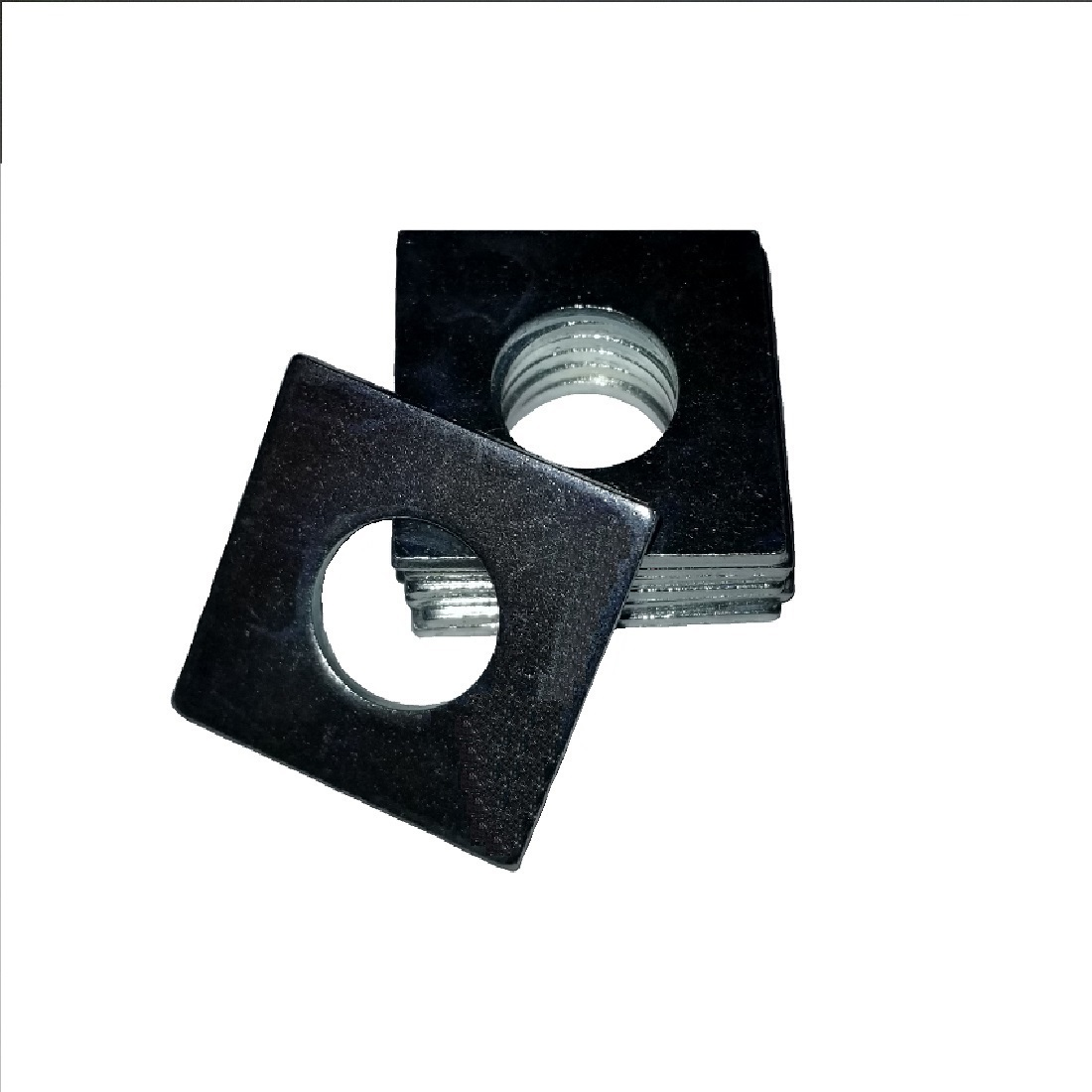 Square OD Washer - 0.375 ID, 2.000 OD, 0.250 Thick, Low Carbon Steel - Case Hard, Black Oxide