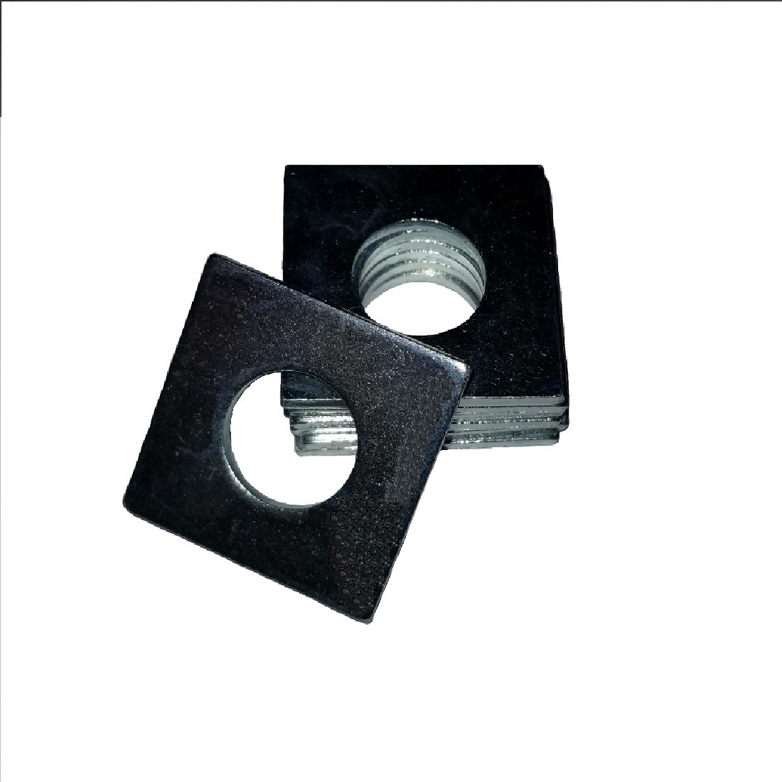 Square OD Washer - 0.203 ID, 0.375 OD, 0.125 Thick, Low Carbon Steel - Case Hard, Black Oxide