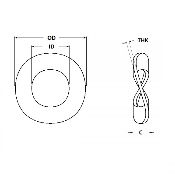 Wave Washer - 0.194 ID, 0.240 OD, 0.006 Thick, Spring Steel - Hard, Zinc & Clear