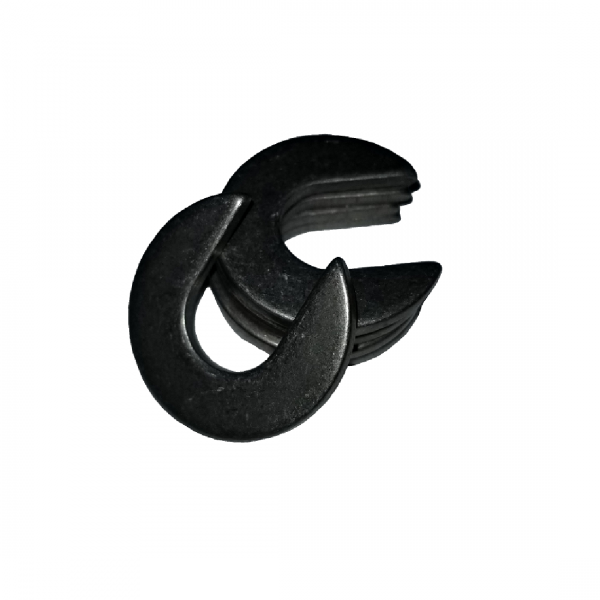 Slotted Washer - 0.530 ID, 1.062 OD, 0.084 Thick, Low Carbon Steel - Soft, Black Oxide
