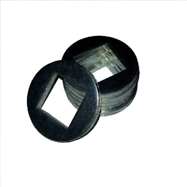 Square ID Washer - 0.350 ID, 0.720 OD, 0.134 Thick, Low Carbon Steel - Soft, Phosphate & Oil