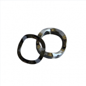 Wave Washer - 0.120 ID, 0.203 OD, 0.008 Thick, Spring Steel - Hard, Zinc & Clear