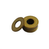 Flat Washer - 0.065 ID, 0.125 OD, 0.025 Thick, Brass, Cadmium & Yellow