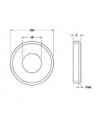 Cup Washer - 0.625 ID, 1.080 OD, 0.048 Thick, Low Carbon Steel - Soft, Phosphate & Oil