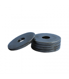 Heavy Fender Washer - 0.406 ID, 2.000 OD, 0.120 Thick, Low Carbon Steel - Soft, Zinc & Black