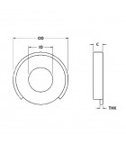 Terminal Cup Washer - 0.145 ID, 0.320 OD, 0.018 Thick, Low Carbon Steel - Soft, Zinc & Clear