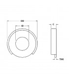 Terminal Cup Washer - 0.203 ID, 0.562 OD, 0.020 Thick, Copper, Nickel